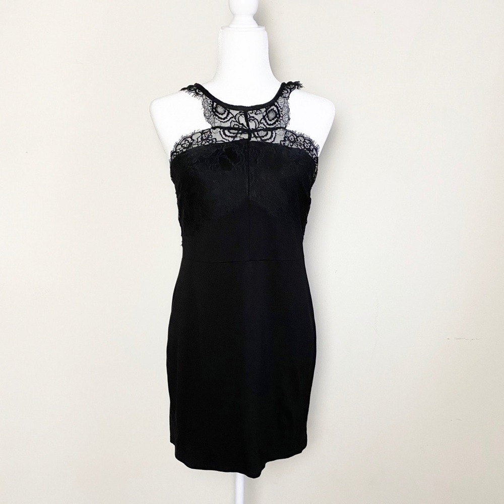 Dex Sleeveless Black Lace Mini Dress